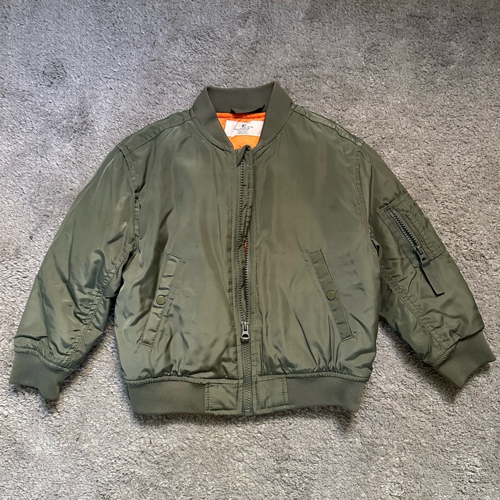 H&M Kids Olive Green Bomber Jacket 3T/4T